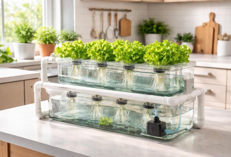 apprenez à fabriquer un système hydroponique fait maison pour cultiver facilement vos salades bio, sainement et sans terre.