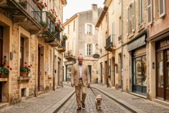 Rue calme et sécurisée du centre-ville de Brive-la-Gaillarde avec façades en pierre traditionnelle